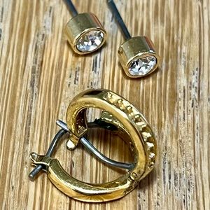 swarovski earring set small hoops plus posts